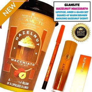 Glamlite Hazelnut Macchiato Lipstick, Liner & Gloss Set